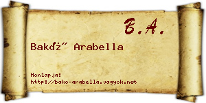 Bakó Arabella névjegykártya